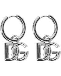 Dolce & Gabbana - Colored Earrings With Clip Closure And Dg Logo Pendant - Lyst