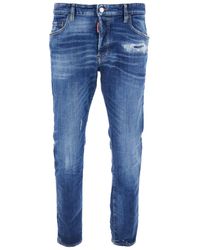 DSquared² - Jeans With Ripped Details And Logo Patch On The Rear - Lyst