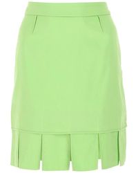Bottega Veneta - Pastel Green Stretch Viscose Miniskirt - Lyst