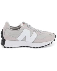 New Balance - 327 Logo-stitched Woven Low-top Trainers - Lyst