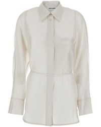 Low Classic See-Through Back Strap Shirt in Gray | Lyst
