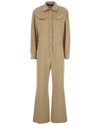 FEDERICA TOSI - Jumpsuit With Patch Pockets On The Chest And Belt Loops On The Waist - Lyst