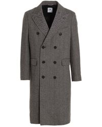 PT Torino - Herringbone Tweed Long Coat - Lyst