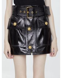 Balmain - Patent Leather Miniskirt - Lyst