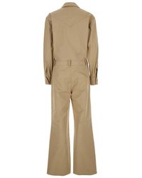 FEDERICA TOSI - Jumpsuit With Patch Pockets On The Chest And Belt Loops On The Waist - Lyst