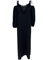 P.A.R.O.S.H. - Long Dress With Lace Embroideries - Lyst