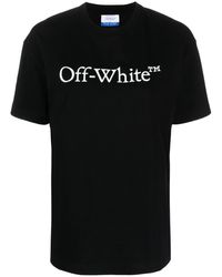 Off-White c/o Virgil Abloh - Off- Bookish Logo-Print Cotton T-Shirt - Lyst