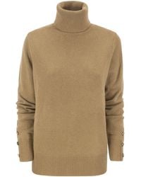 Michael Kors Wool And Cashmere Turtleneck Sweater - Natural