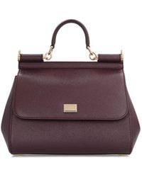 Dolce & Gabbana Dolce & Gabbana Small 'Sicily' Leather Handbag Nude in