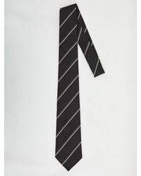 Saint Laurent - Striped Wide Tie - Lyst