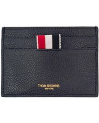 Thom Browne - Single Card Holder W/ 4 Bar Applique Stripe - Lyst