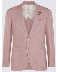 Lardini - Light Pink Linen Blazer - Lyst