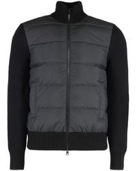 Moncler - Cardigan With Padded Front Panel - Lyst