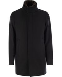 Herno - Wool Coat With Fur - Lyst