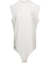 Rick Owens - 'Sl Body' Long Tank Top With Pentagram Embroidery And - Lyst