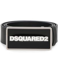 DSquared² - Logo Buckle Leather Belt - Lyst