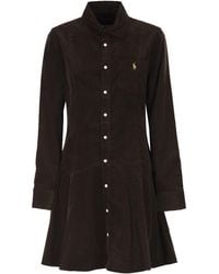 Polo Ralph Lauren - A-line Shirt Dress In Corduroy - Lyst