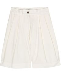 Studio Nicholson - Double Pleated Cotton Shorts - Lyst