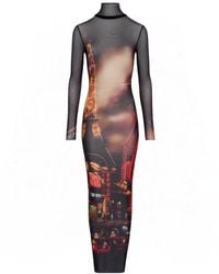 Jean Paul Gaultier - Long Sleeve Turtleneck Mesh Dress - Lyst