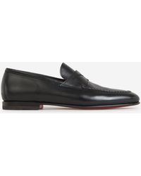 Santoni - Smooth Leather Loafers - Lyst