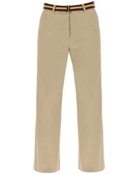 Dries Van Noten - Cotton Pants With Belt - Lyst