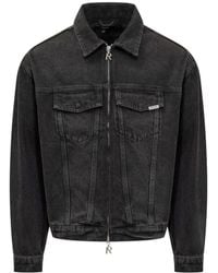 Represent - Black Denim Jacket With Front Pockets - Lyst