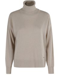 Woolrich - Turtleneck Sweater With Ribbed Detailing - Lyst