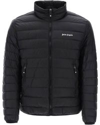 Palm Angels - Lightweight Down Jacket With Embroidered Logo - Lyst