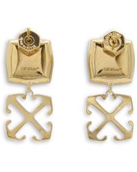 Off-White c/o Virgil Abloh - Gold Brass And Crystal Arrows Earrings - Lyst