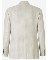 Sartorio Napoli - Houndstooth Linen Blazer - Lyst