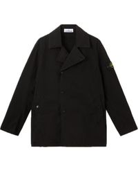 Stone Island - Short Trench Coat Light Compact Touch Poly-Tc - Lyst