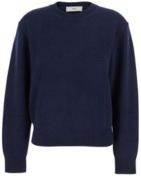 DUNST - Crew Neck Sweater With Ribbed Details - Lyst