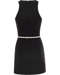 Elisabetta Franchi Belted Crepe Coat Dress in Red | Lyst