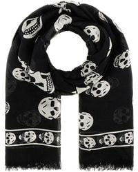 McQueen - Printed Wool Scarf - Lyst