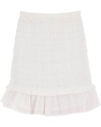 Isabel Marant - Isabel Marant Etoile Smocked Cotton Dorela Mini Skirt - Lyst