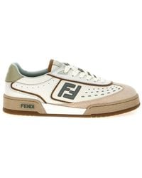 Fendi - Match Leather Sneakers - Lyst