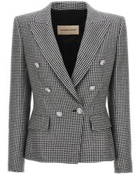 Alexandre Vauthier - Double-breasted Houndstooth Blazer Jackets - Lyst