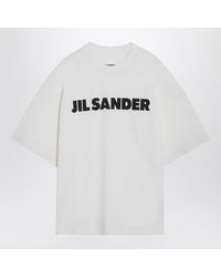 Jil Sander - Wide T-Shirt With Logo - Lyst