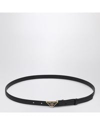 Prada - Saffiano Belt With Triangle Logo - Lyst