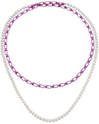 Eera - Eera 'reine' Double Necklace With Pearls - Lyst
