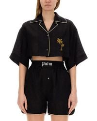 Palm Angels - Cropped Bowling Shirt - Lyst