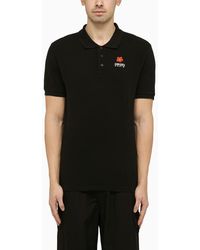 KENZO - Black Short Sleeved Polo Shirt With Logo - Lyst