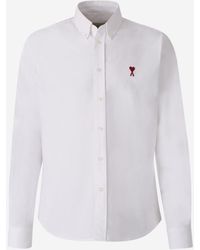 Ami Paris - Button-Down Logo Shirt - Lyst