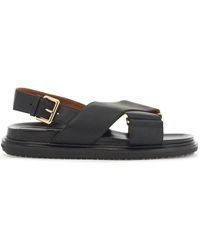 Marni - Fussbett Leather Sandal - Lyst