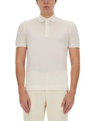 ZEGNA - Cotton And Silk Polo Shirt - Lyst