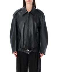 Acne Studios - Black Leather Biker Jacket - Lyst