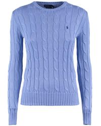 Ralph Lauren - Cotton Cable-Knit Crew Neck Sweater New Litchfield - Lyst