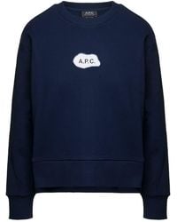 A.P.C. - 'Sibylle' Crewneck Sweatshirt With Logo Print - Lyst