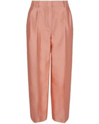 Giorgio Armani - Shantung Cropped Pants With Elastic On Back Clothing - Lyst