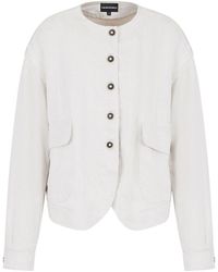 Emporio Armani - Single-breasted Collarless Jacket - Lyst